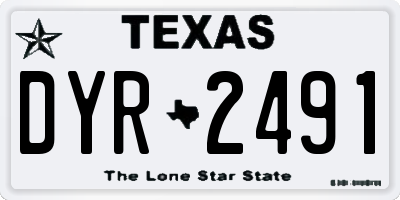 TX license plate DYR2491