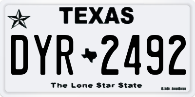 TX license plate DYR2492