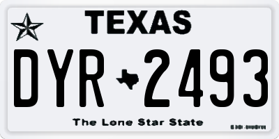 TX license plate DYR2493