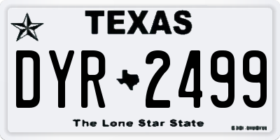 TX license plate DYR2499
