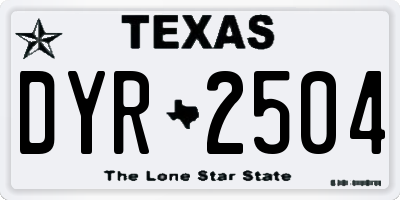 TX license plate DYR2504