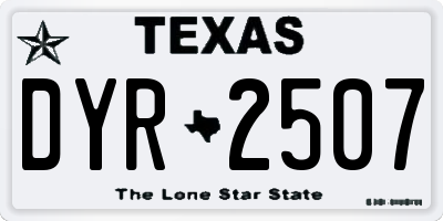 TX license plate DYR2507