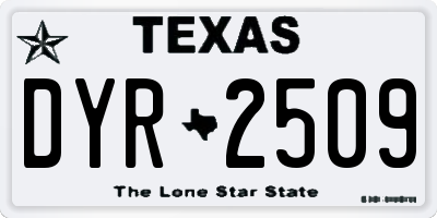 TX license plate DYR2509