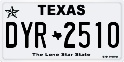 TX license plate DYR2510