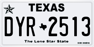TX license plate DYR2513