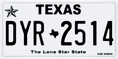 TX license plate DYR2514