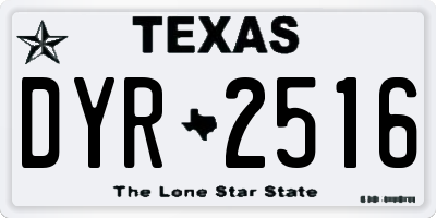 TX license plate DYR2516