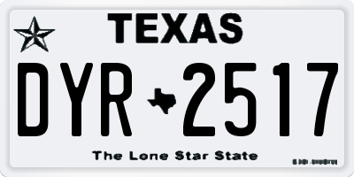TX license plate DYR2517