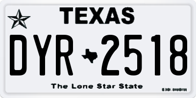 TX license plate DYR2518