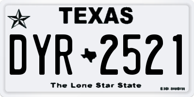 TX license plate DYR2521