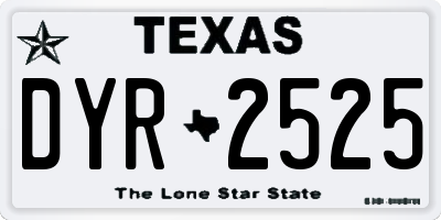 TX license plate DYR2525