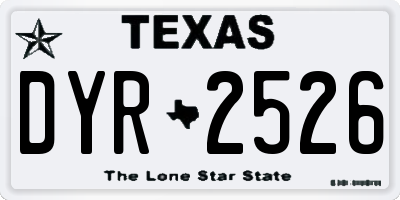 TX license plate DYR2526