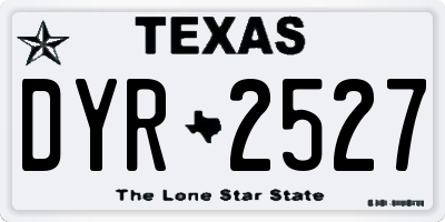 TX license plate DYR2527