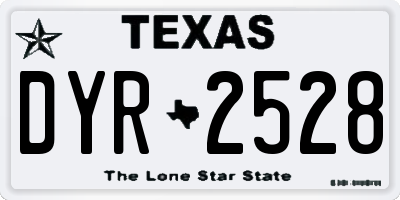 TX license plate DYR2528