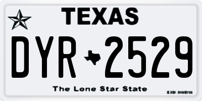 TX license plate DYR2529