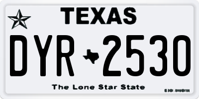 TX license plate DYR2530