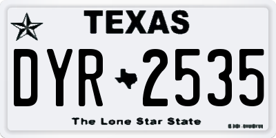 TX license plate DYR2535