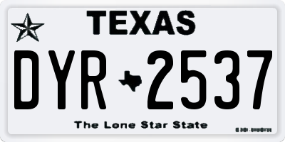 TX license plate DYR2537