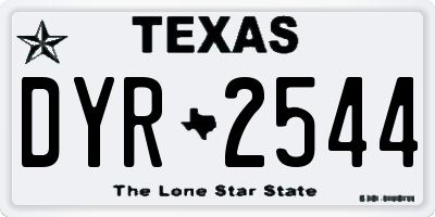 TX license plate DYR2544