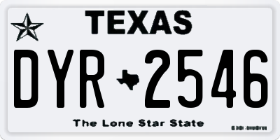 TX license plate DYR2546