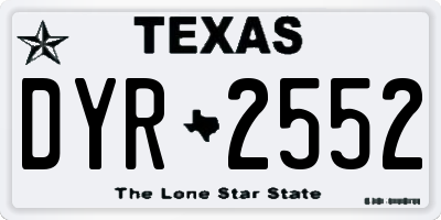TX license plate DYR2552