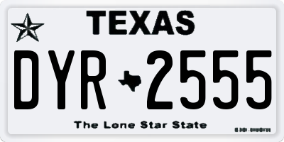 TX license plate DYR2555