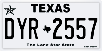 TX license plate DYR2557