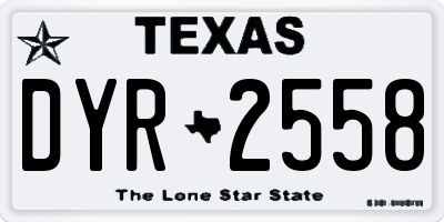 TX license plate DYR2558