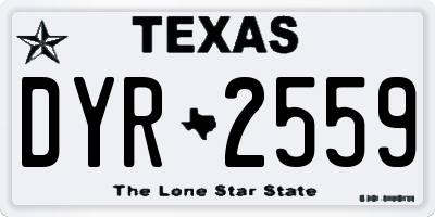 TX license plate DYR2559