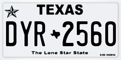 TX license plate DYR2560