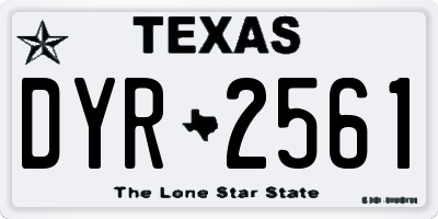 TX license plate DYR2561