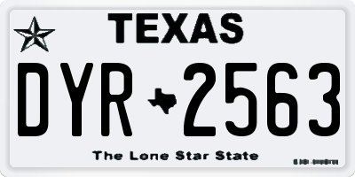 TX license plate DYR2563
