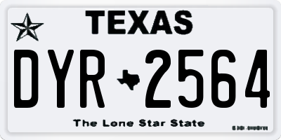 TX license plate DYR2564