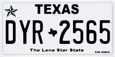 TX license plate DYR2565