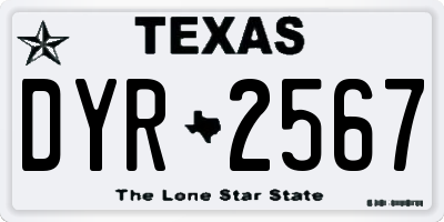 TX license plate DYR2567