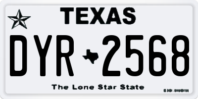 TX license plate DYR2568