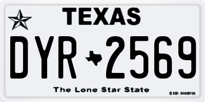 TX license plate DYR2569