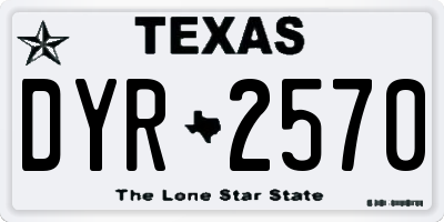 TX license plate DYR2570