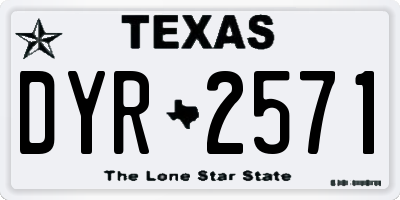 TX license plate DYR2571
