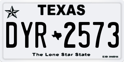 TX license plate DYR2573