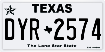 TX license plate DYR2574
