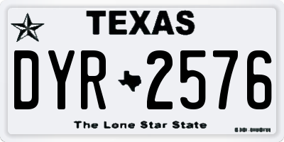 TX license plate DYR2576