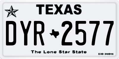 TX license plate DYR2577