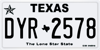 TX license plate DYR2578