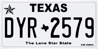 TX license plate DYR2579