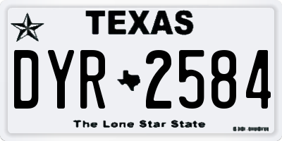 TX license plate DYR2584