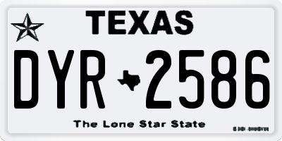 TX license plate DYR2586
