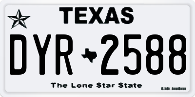 TX license plate DYR2588