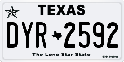 TX license plate DYR2592