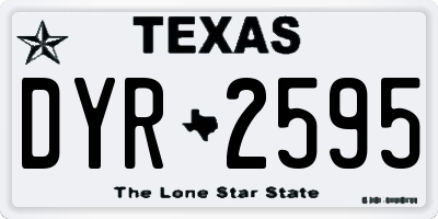 TX license plate DYR2595
